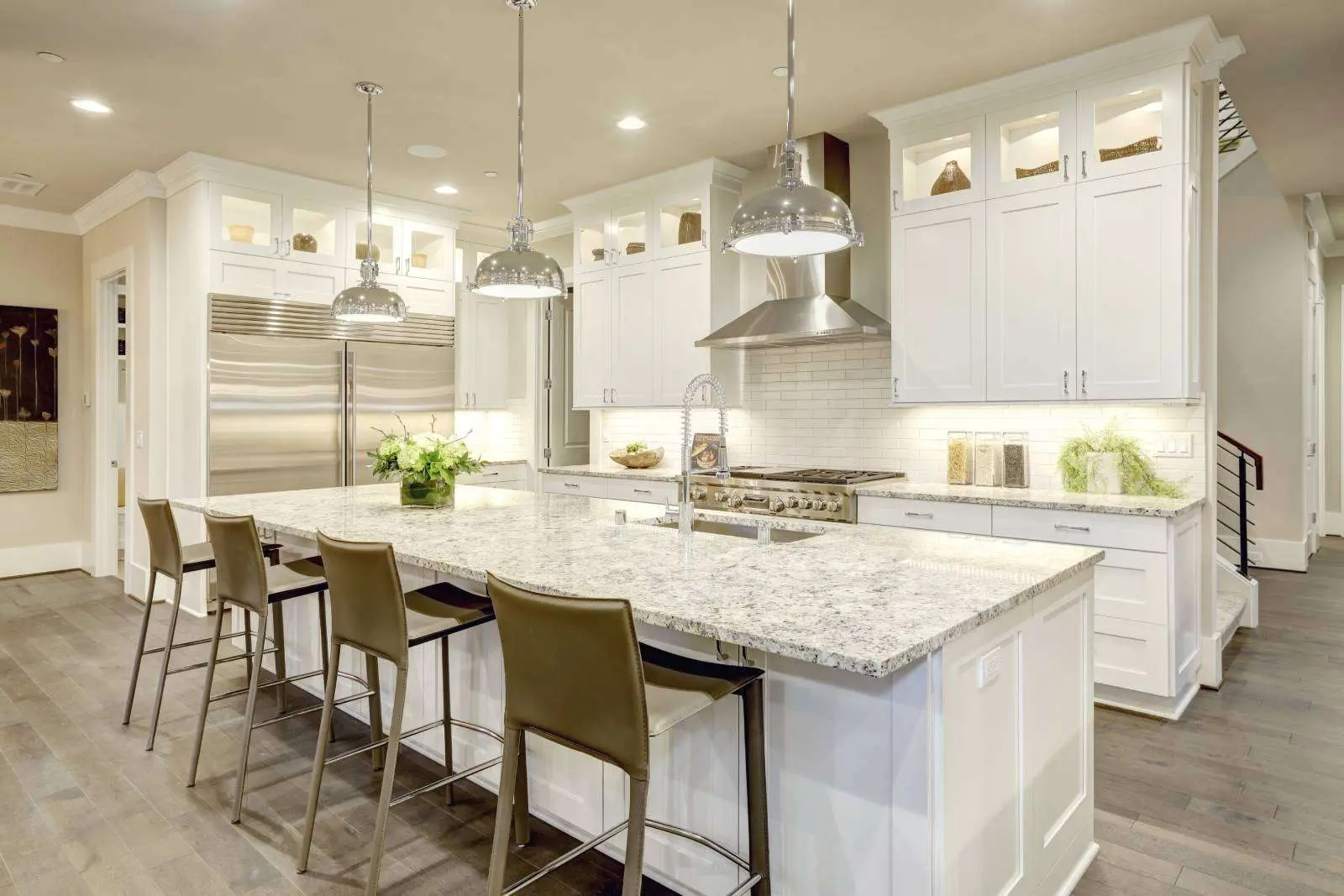 Granite kitchen countertops and island installed by Star Home Remodeling