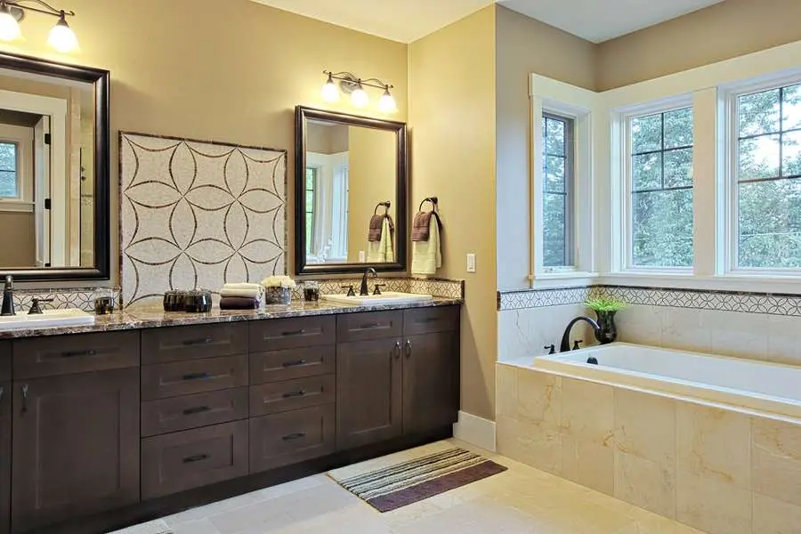 Luxury bathroom with granite countertops remodeled by Star Home Remodeling in Plano, TX